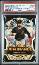 Marketplace image: 2024 Topps Chrome Diamond Dominance Corbin Carroll SUPERFRACTOR 1/1 PSA 8