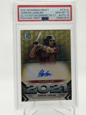 Marketplace image: 2021 Bowman Draft Jordan Lawlar Class Of 2021 Superfractor 1/1 Auto Psa 10/10