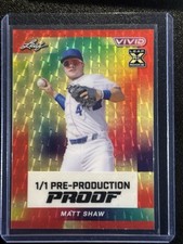Marketplace image: 2023 Leaf Vivid Cubs Matt Shaw RC SP Gold Superfractor Proof Rookie Card #d 1/1