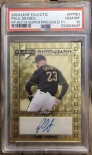 Marketplace image: 2023 Leaf Eclectic Paul Skenes Super Prismatic Gold Superfractor Auto 1/1 PSA 10