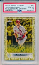 Marketplace image: 🔥PAUL GOLDSCHMIDT 2022 Topps GC CHROME Gold Etch AUTO SUPERFRACTOR 1/1 PSA 10🔥