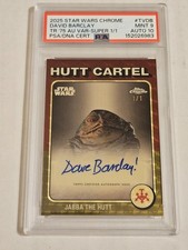 Marketplace image: Topps Chrome Star Wars 1975 Jabba The Hutt Auto Autograph Superfractor 1 / 1 PSA
