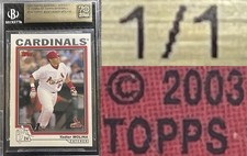 Marketplace image: 1/1 2004 Topps Yadier Molina Superfractor Vintage Uncirculated BGS Authenticated