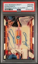 Marketplace image: 2024 Bowman Draft Chase Burns Hagen Smith DUAL Auto Superfractor 1/1 PSA 10