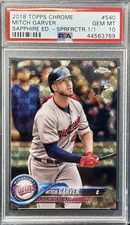 Marketplace image: 2018 Topps Chrome Sapphire #540 Mitch Garver RC Superfractor 1/1 PSA 10