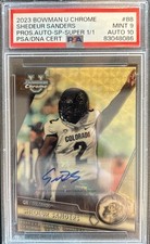 Marketplace image: 2023 Bowman U Chrome Shedeur Sanders Superfractor 1/1 PSA 9 DNA 10
