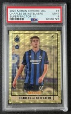 Marketplace image: CHARLES DE KETELAERE PSA 9 2020 TOPPS MERLIN CHROME UCL #3 SUPERFRACTOR RC 1/1