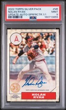 Marketplace image: 2022 Topps Chrome Nolan Ryan 1/1 Superfractor Silver Pack  Auto #NR Angels PSA 9