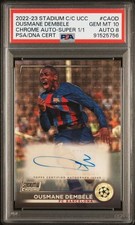 Marketplace image: OUSMANE DEMBELE 1/1 AUTO SUPERFRACTOR TOPPS STADIUM CHROME UEFA 2022-23 PSA 10