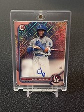 Marketplace image: EDDYS LEONARD- 2022 BOWMAN CHROME ROSE GOLD SUPERFRACTOR AUTO 1/1 - LA DODGERS