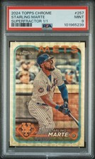Marketplace image: 2024 Topps Chrome Starling Marte SuperFractor #1/1 Mets PSA 9