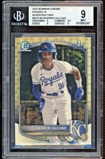 Marketplace image: 2025 Bowman Chrome Warren Calcano 1st 1/1 Superfractor BGS 9 Royals #BCP185