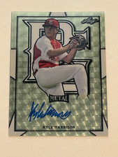 Marketplace image: #1/1 KYLE HARRISON LEAF METAL SUPERFRACTOR VINYL GOLD CIRCLES 2019 AUTO BREWERS