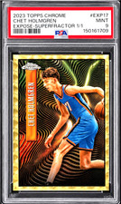 Marketplace image: 2023 Topps Chrome Chet Holmgren Superfractor Exposé 1/1 PSA 9 MINT