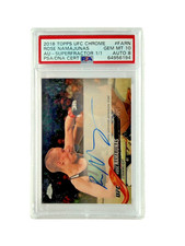 Marketplace image: 2018 Topps Chrome UFC Rose Namajunas Autograph Superfractor 1/1 PSA GEM MT 10