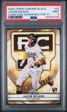 Marketplace image: 2025 Topps Chrome Black - Jacob Wilson RC Rookie #92 - Superfractor 1/1 - PSA 9