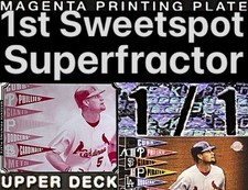 Marketplace image: 1/1 Albert Pujols 1st Sweetspot Red Superfractor Upper Deck Magenta PrintPlate