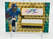 Marketplace image: 2012 Topps Finest Justin Blackmon Auto Patch Superfractor 1/1 RC Rookie!