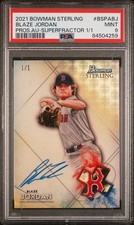 Marketplace image: 2021 BOWMAN STERLING #BSPA-BJ BLAZE JORDAN SUPERFRACTOR 1/1 One Of One PSA 9