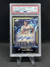 Marketplace image: Wyatt Langford 2025 Topps Cosmic Chrome Stella Nova Auto Superfractor 1/1 PSA 9