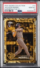Marketplace image: 2024 TOPPS GILDED COLLECTION SUPERFRACTOR 1/1 #17 JACKSON MERRILL RC 1/1 PSA 10