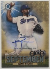 Marketplace image: 2023 Bowman Kumar Rocker Sights on September Superfractor Auto 1/1 Rangers