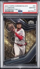 Marketplace image: 2023 TOPPS CHROME BLACK SUPERFRACTOR 1/1 #61 CJ ABRAMS 1/1 PSA 10