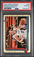 Marketplace image: Brooks Barnhizer 2025 Topps Chrome SUPERFRACTOR 1/1 PSA 10 Rookie RC 295 Thunder
