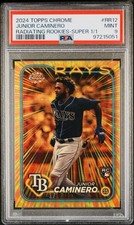 Marketplace image: 2024 JUNIOR CAMINERO 1/1 Topps Chrome Radiating Rookies SuperFractor RC PSA 9 🔥