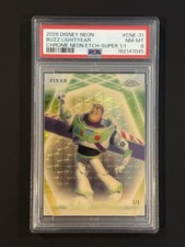 Marketplace image: 2026 Topps Disney Neon PSA 8 Buzz Lightyear 1/1 SuperFractor (Read)
