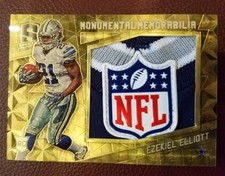 Marketplace image: 2016 Spectra Gold Monumental NFL Shield Logo 1/1 Ezekiel Elliott Superfractor Rc