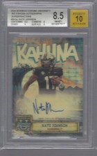Marketplace image: NATE JOHNSON 2024 BOWMAN CHROME BIG KAHUNA SUPERFRACTOR AUTO #D /1 BGS 8.5 AU 10