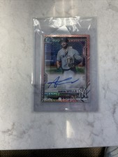 Marketplace image: AUSTIN WELLS  2021 Bowman Chrome Mojo Rose Refractor 1/1 Superfractor Yankees
