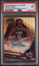 Marketplace image: 2023 Bowman University Chrome Angel Reese Superfractor SP 1st Auto 1/1 PSA 9