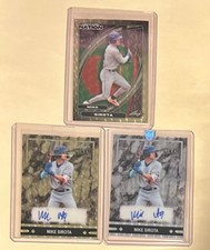 Marketplace image: #1/1 MIKE SIROTA AUTO VINYL CIRCLES SUPERFRACTOR 1/1 SSP (3) CARD LOT LA DODGERS