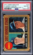 Marketplace image: 2017 TOPPS HERITAGE CHROME-SUPERFRACTOR 1/1 AARON JUDGE/TYLER AUSTIN 1/1 PSA 8.5