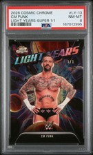 Marketplace image: 2026 TOPPS COSMIC CHROME WWE LIGHT YEARS SUPERFRACTOR 1/1 CM PUNK 1/1 PSA 8