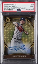Marketplace image: 2023 BOWMAN INVICTA SUPERFRACTOR 1/1 #BI6 SPENCER JONES 1/1 PSA 9
