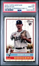 Current marketplace image for 2025 Topps Heritage #45 RIVER RYAN ROOKIE RC Superfractor 1/1