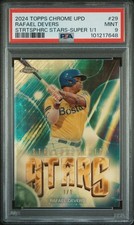 Current marketplace image for 2024 Topps Chrome #29 RAFAEL DEVERS Superfractor 1/1