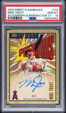 Marketplace image: Topps 2023 Finest Flashbacks Mike Trout #173 Auto Superfractor 1/1 PSA 10