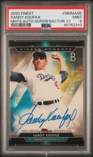 Marketplace image: Topps 2020 Finest Sandy Koufax Finest Moments Auto SuperFractor 1/1 PSA 9