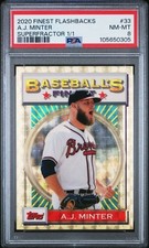Marketplace image: Topps 2020 Finest Flashbacks A.J. Minter #33 Superfractor 1/1 PSA 8