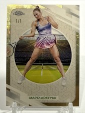 Current marketplace image for 2026 Topps Chrome #46 Marta Kostyuk Superfractor 1/1