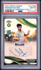 Marketplace image: 2025 TOPPS CHROME TENNIS CHROME AUTOS SUPERFRACTOR 1/1 MARIANO NAVONE 1/1 PSA 8