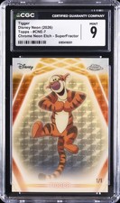 Marketplace image: 2026 TOPPS DISNEY NEON CHROME CHROME NEON ETCH SUPERFRACTOR #CNE-7 TIGGER CGC 9