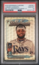 Marketplace image: 2024 BOWMAN CHROME MY 1ST BOWMAN SUPERFRACTOR JUNIOR CAMINERO ROOKIE 1/1 PSA 10