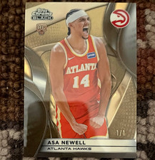 Marketplace image: SUPERFRACTOR RC 1/1- Topps 2025-26 Chrome Black Asa Newell RC Atlanta Hawks #123