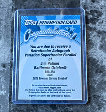 Marketplace image: 2026 Bowman Chrome Orioles Jim Palmer Retrofractor Auto Superfractor 1/1