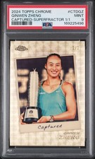 Current marketplace image for 2024 Topps Chrome #CTDQZ QINWEN ZHENG Superfractor 1/1